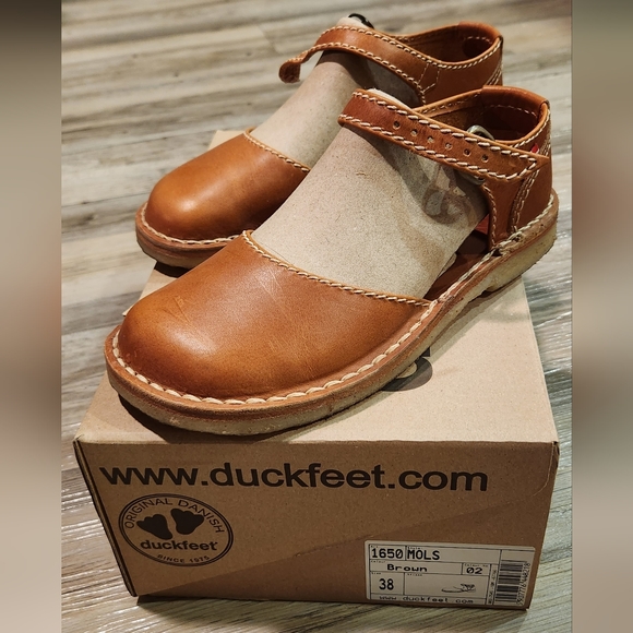 38 Women's Brown Duck Feet Mols - Picture 4 of 6